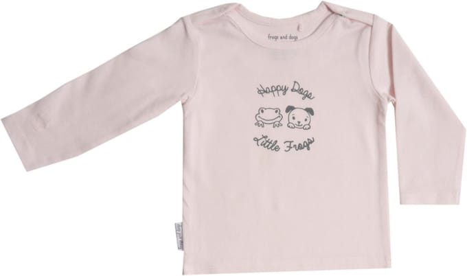 Frogs and Dogs | Tee Geprint | Roze | Maat 62