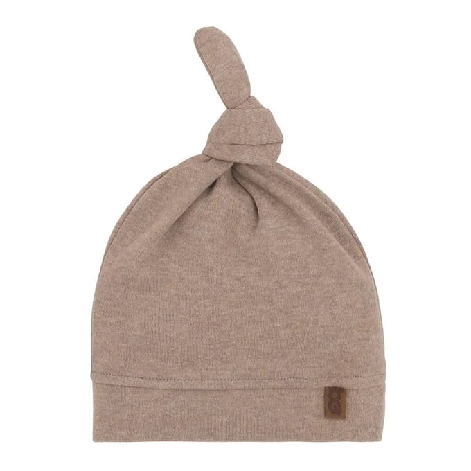 Baby's Only Knoopmutsje Melange - Clay - 3-6 mnd - 100% ecologisch katoen - GOTS