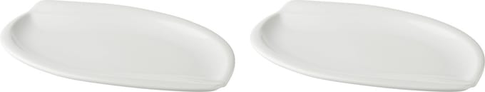 Palmer - Bord - White Delight - 28 x 19 cm - Wit - Porselein - Bordenset - 2 stuks