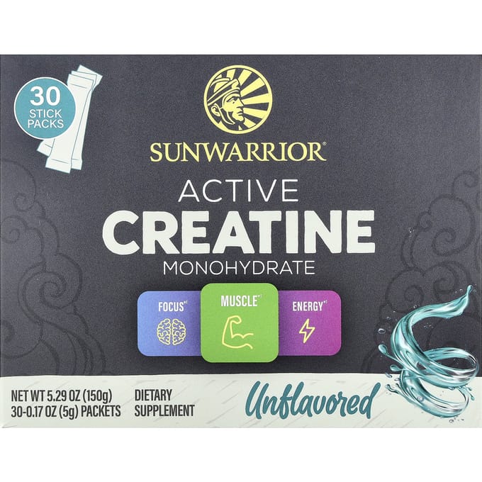 Sunwarrior Active Creatine Monohydrate Sticks (30x5g) Unflavoured - Creatine - Creatine Monohydraat