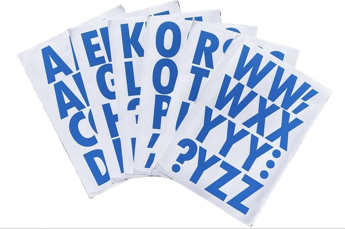 plakletters | alfabet stickers | blauw