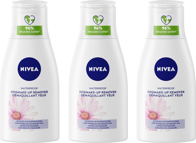 NIVEA - Oogmake-Up Remover Sensitive Kamille Waterproof - 3 x 125 ml - Voordeelverpakking
