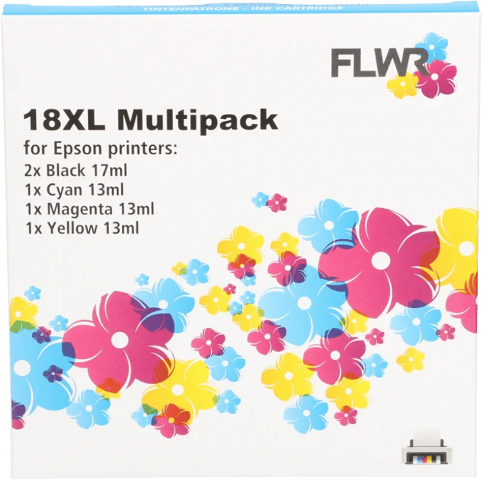 FLWR - Inktcartridges / 18XL / 5-pack / Zwart & Kleur - Geschikt voor Epson