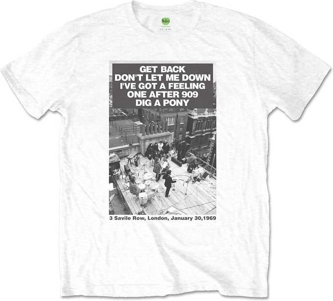 The Beatles - Rooftop Songs Heren T-shirt - 2XL - Wit