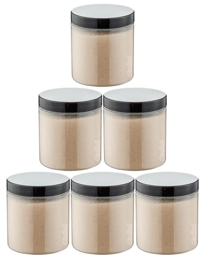 Scrubzout Amandel - 300 gram - Pot met zwarte deksel - set van 6 stuks - Hydraterende Lichaamsscrub