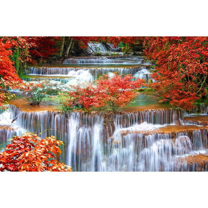 Cross Stitch Kit DIY Diamond Borduren Maple Leaf waterval Diamond Schilderen Mozaïek Home Decor 20X30CM gray