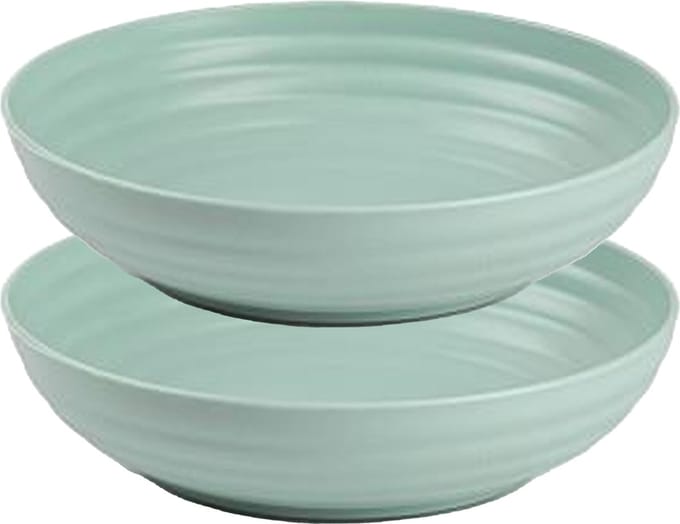 Plasticforte Rond bord/camping - 8x - diep bord - D22 cm - mintgroen - kunststof - onbreekbaar