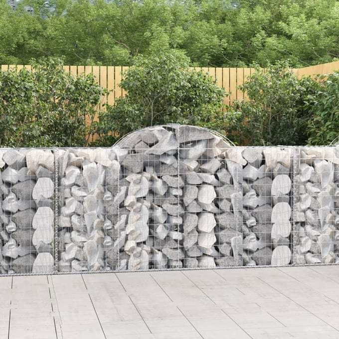 vidaXL - Schanskorven - 7 - st - gewelfd - 200x50x100/120 - cm - ijzer