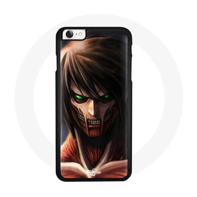 Coque Maniacase pour Iphone 4 Eren Attack on Titans scary Anime zwart