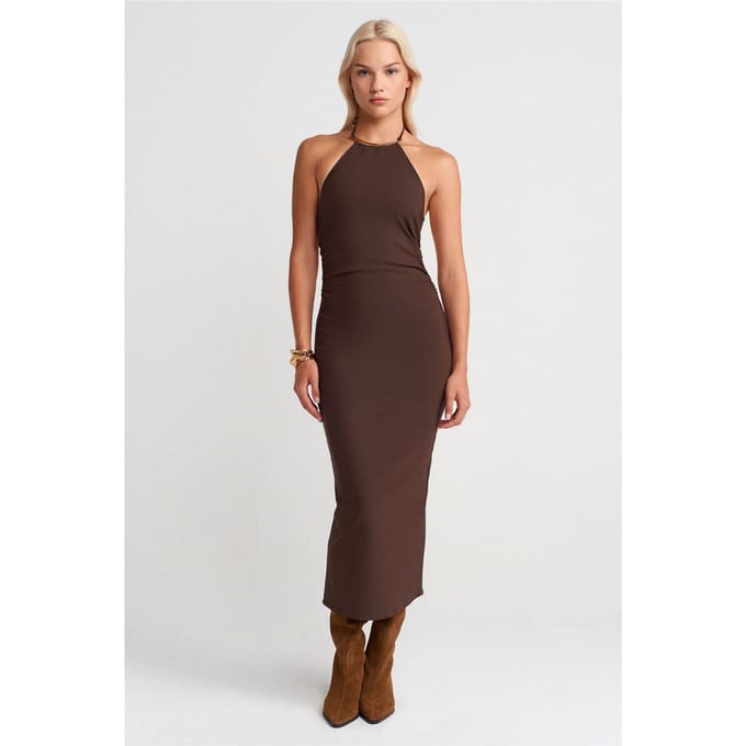 Halternekk Bodycon Midi-jurk