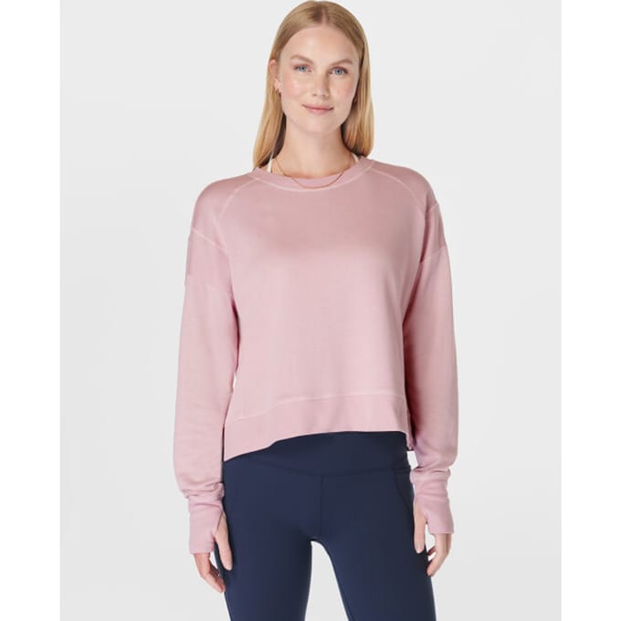 Sweaty Betty After Class Crop Sweatshirt ROZE - Maat S