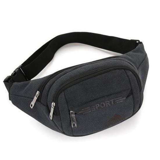 Multifunctionele Canvas Heuptas Nauwsluitende Mobiele Telefoon Borsttas, Buitensport Heuptas met Grote Capaciteit One Size black