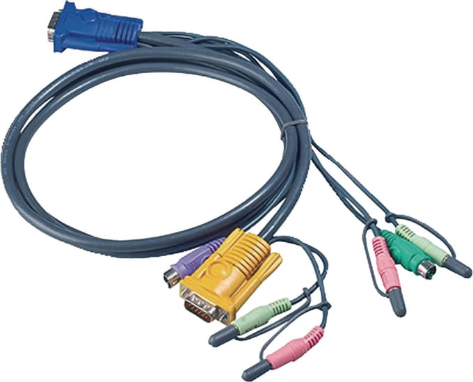 ATEN 2L-5302P KVM Kabel VGA, PS/2 en Audio , zwart, 1,8 m