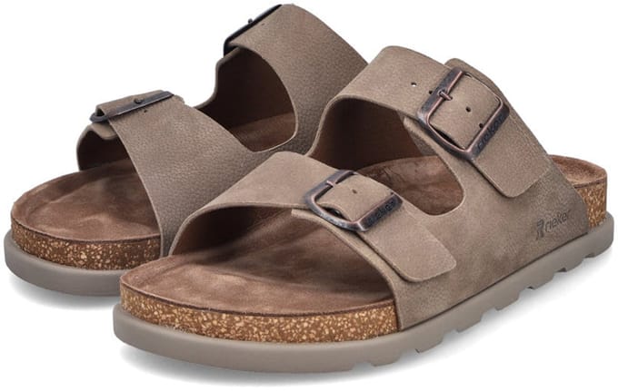 Rieker heren muiltjes slipper leer breed 25590-25 bruin