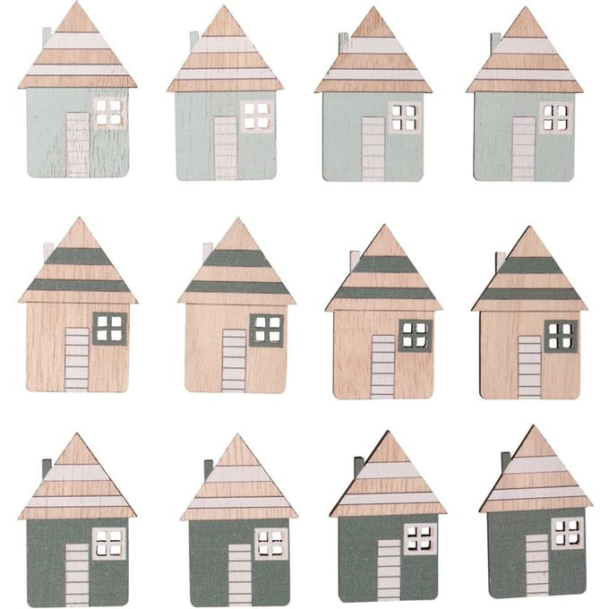 Houten strooidelen "Huismix" met lijmpunt