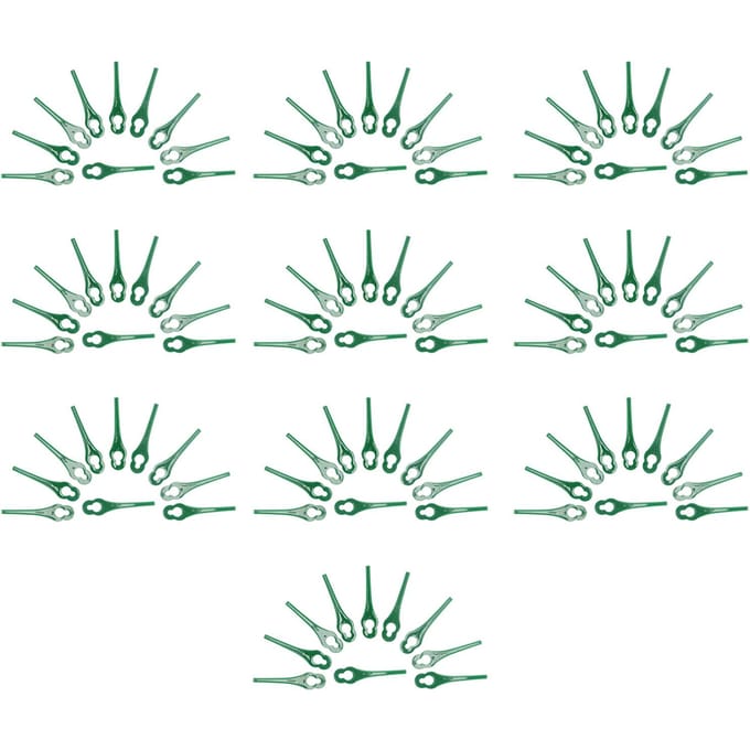 Lot de 100 lames de rechange en plastique pour tondeuse à gazon 85 mm (vert)