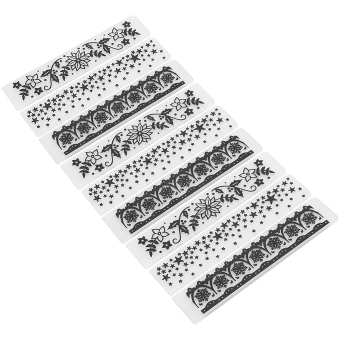 9 Stuks Embossing Map DIY Plastic ConcaafConvex Embossed Sjabloon Papier Ambachten voor Kaart Scrapbook white
