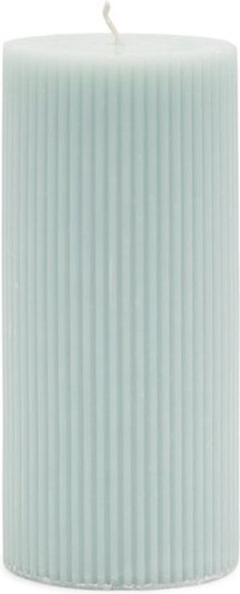 Rivièra Maison Pillar Candle Rib blue 7x15 set van 4
