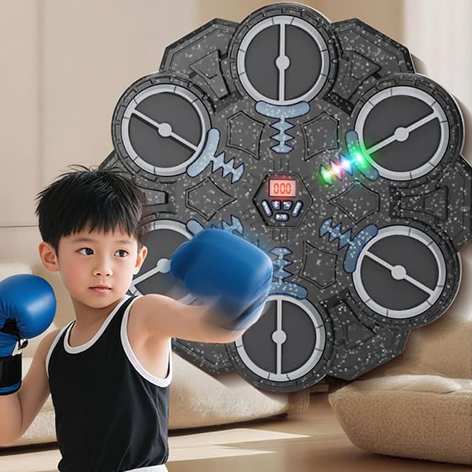 Draadloze Bokstrainer - Muziek Boksmachine - Interactieve Training - Dynamisch Ritme - 34 x 33.5 cm - Donkergrijs