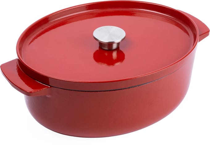 KitchenAid braadpan 30cm - geëmailleerd gietijzer - keizer rood - ovaal