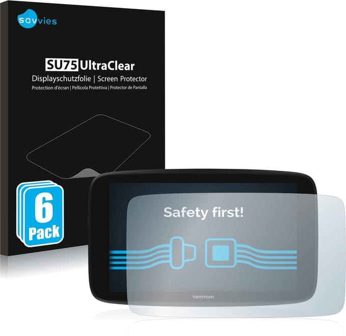 Savvies - Screenprotector voor TomTom Go Expert 6" - Folie Beschermfolie transparant 6 Stuks