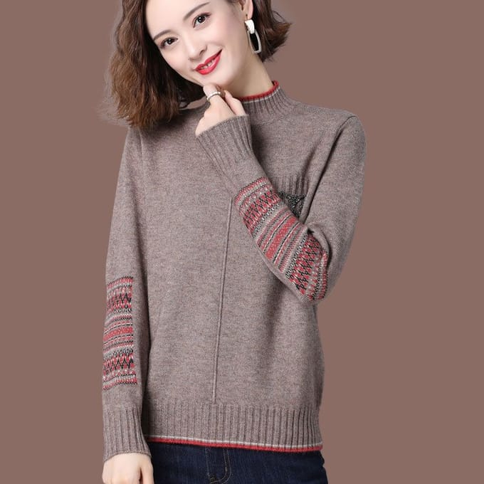 Dames Trui Verdikt Halfhoge Kraag Winter Onderjas Losse Bovenkleding 3XL gray