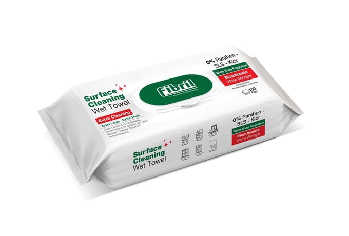Fibril Natte Reiniging Handdoeken Xl Groen - 1 Pak 100 Stuks