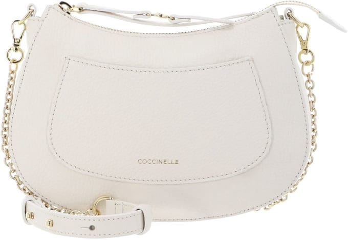 COCCINELLE Leren schoudertas C-Easy Mini Crossover Bag Pearl crème