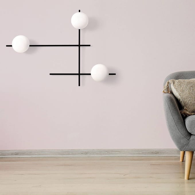 Sforzin Wandlamp Mikado, matglas, 3-lamps