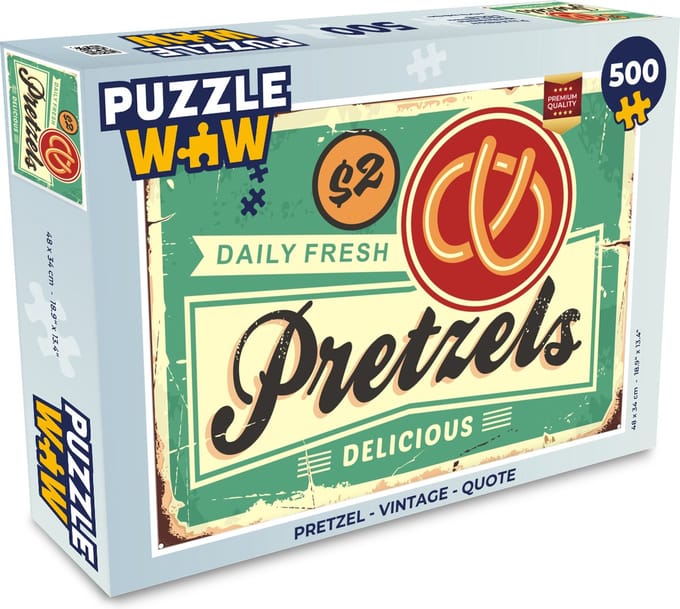 Puzzel Pretzel - Vintage - Quote - Legpuzzel - Puzzel 500 stukjes