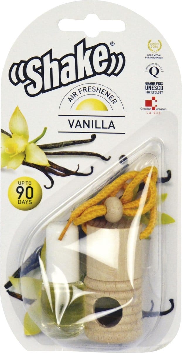 Shake Luchtverfrisser + Navulling Vanille 4,5ml 2 Stuks