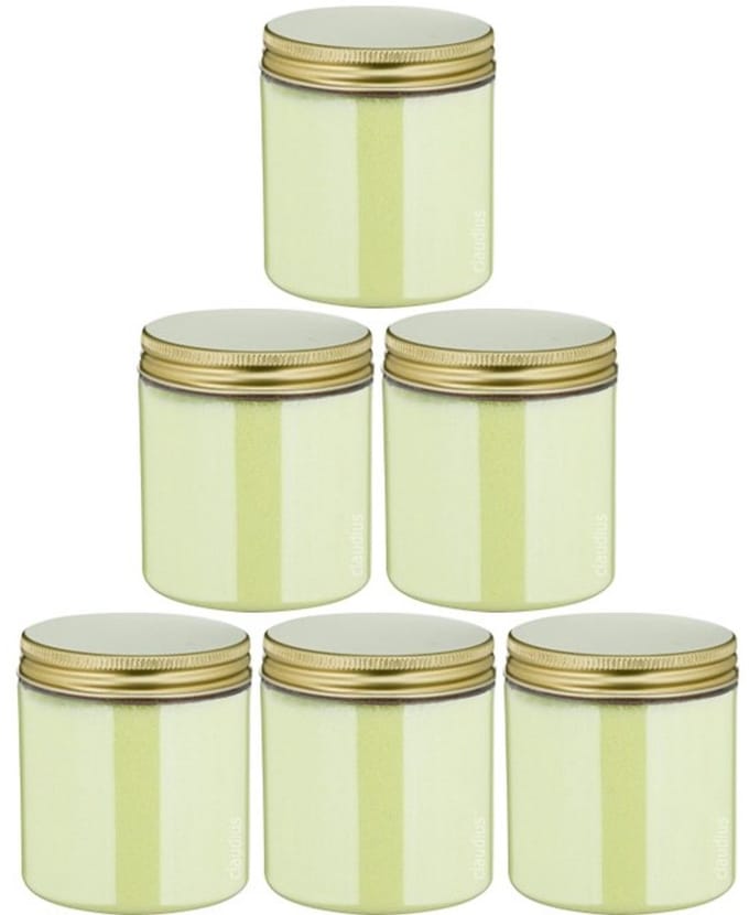 Scrubzout Fresh Ginger - 300 gram - Pot met gouden deksel - set van 6 stuks - Hydraterende Lichaamsscrub