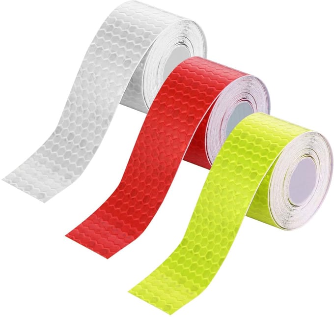 Famanu – Reflecterende tape set 3 rollen – 2 cm x 3 m – rood/geel/wit – waterdichte reflectorband