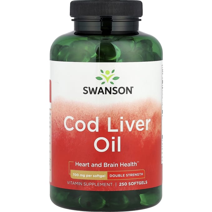 Kabeljauwleverolie, Dubbele Sterkte, 250 Softgels