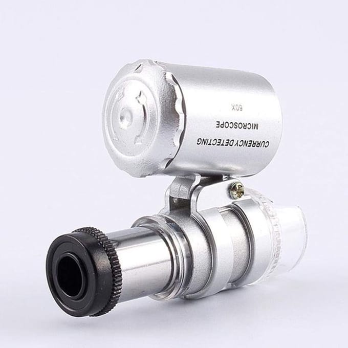 Allecto - Mini Metal Microscope - 60X Vergrootglas - Handzaam en