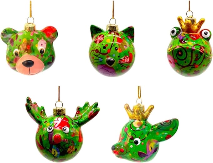Pomme Pidou Kerstballen set 002 5 stuks (5x5x5cm - Keramiek)