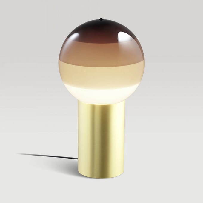 MARSET tafellamp Dipping Light, hoogte 22 cm, bruin/messing