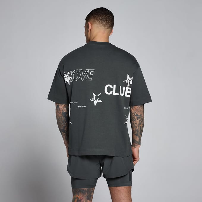 MP Men's Hybrid Graphic Oversized Cotton T-Shirt - Gewassen Zwart - S