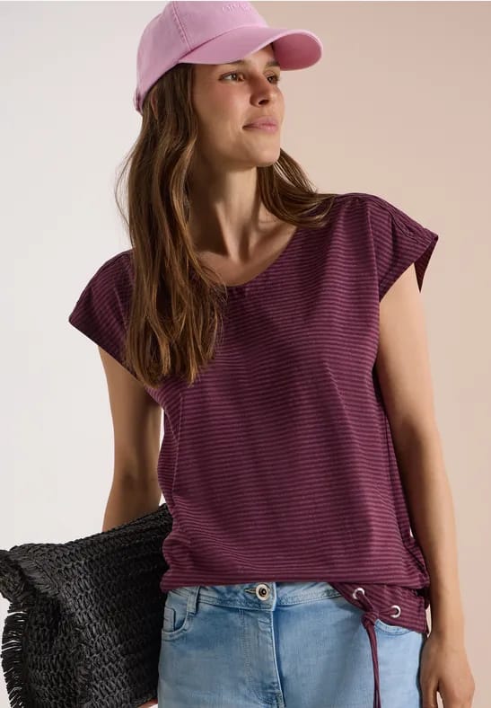 Shirt met overhangende schouders en uitgesneden details