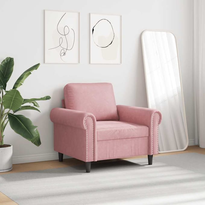 vidaXL - Fauteuil - 60 - cm - fluweel - roze