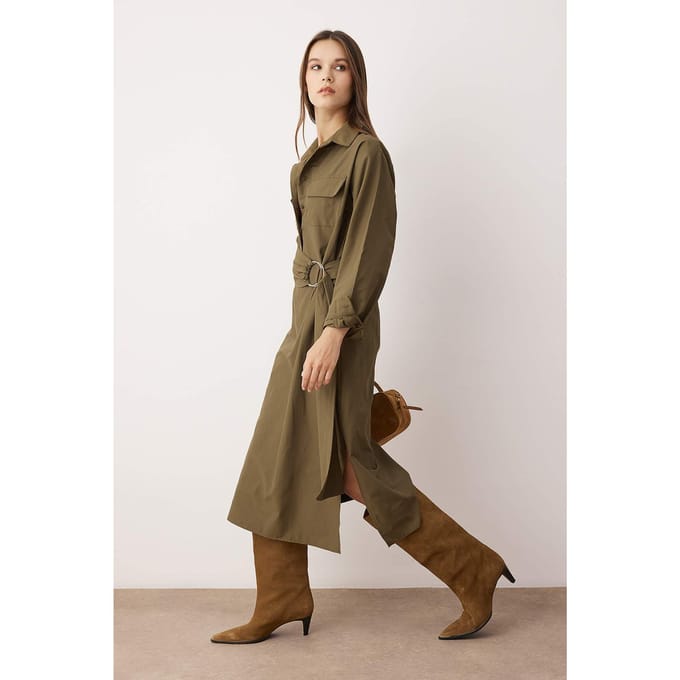 Damesjurk, plat model, midi-lengte, casual/casual A-lijn