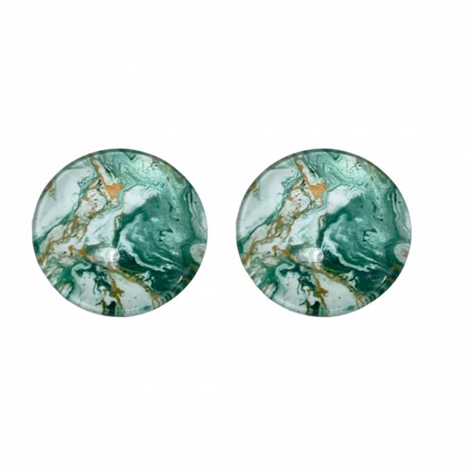 Clip oorbellen groen 2 cm