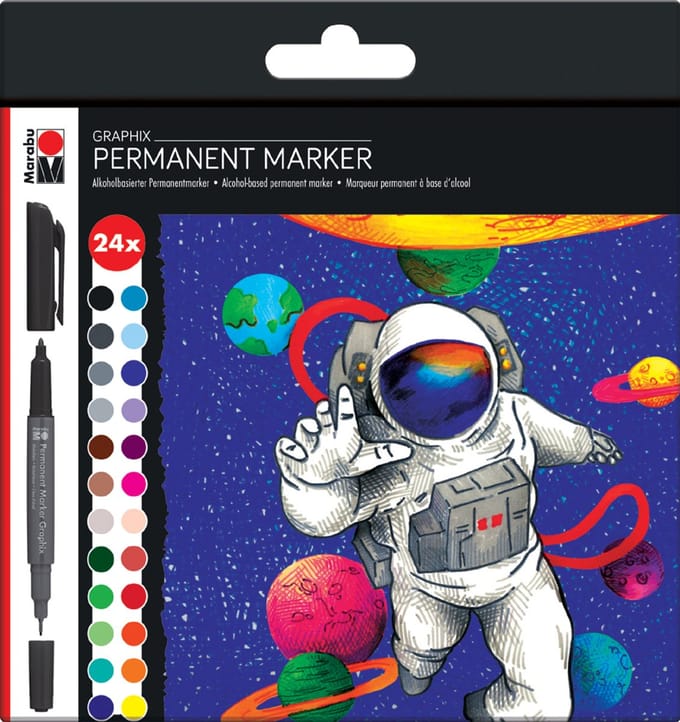 Marabu Graphix permanente marker Multi kleuren 24 stuk(s)
