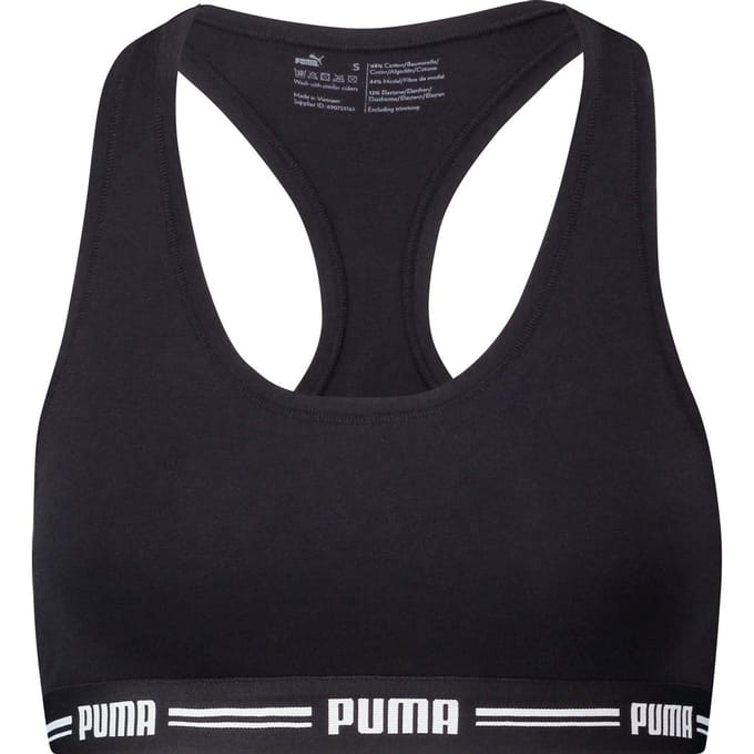 Puma - Maat S - Iconic Racerback Bra - Racerback Sport Beha Zwart