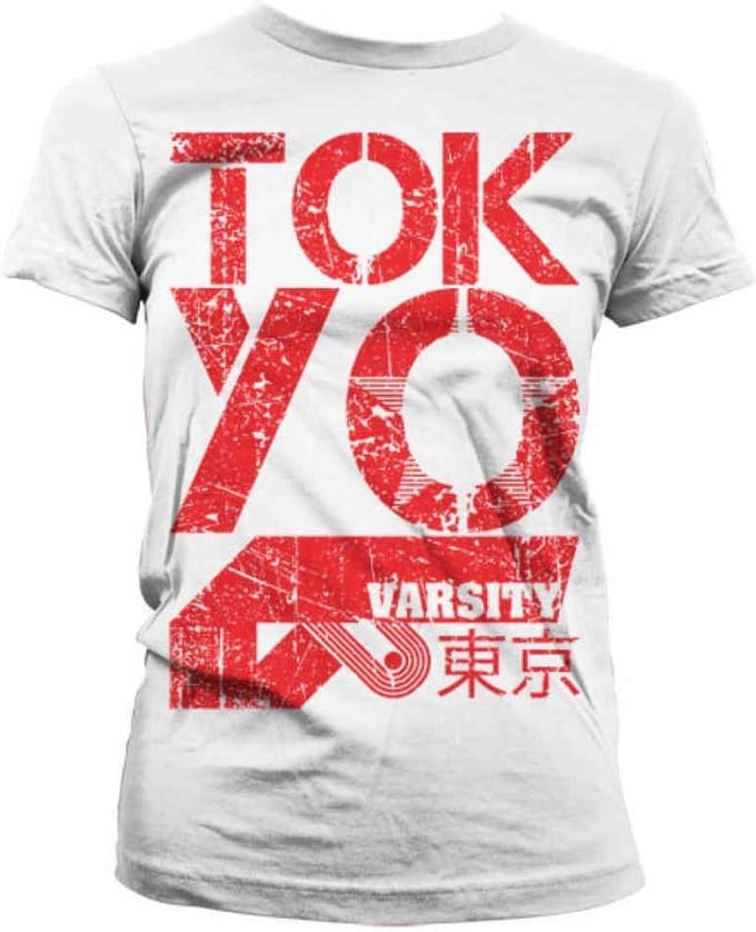 Dames Tshirt -S- Tokyo Varsity Wit