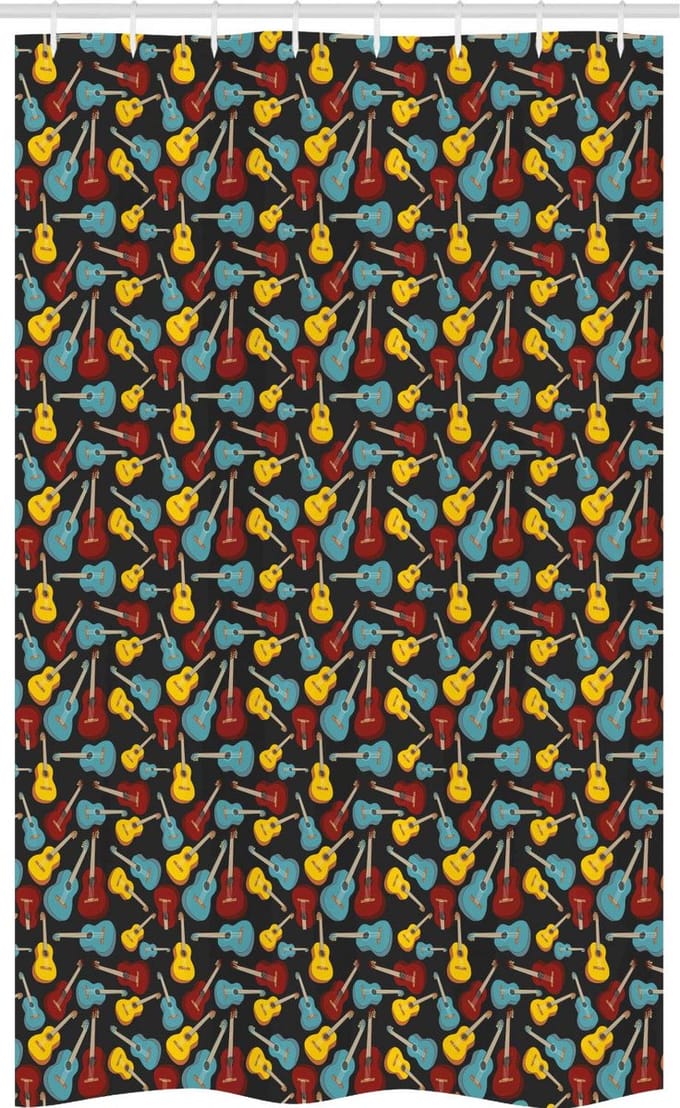 ABAKUHAUS Duschvorhang 57048 – 120x180 cm – Stoff, Multicolor, 12 Haken