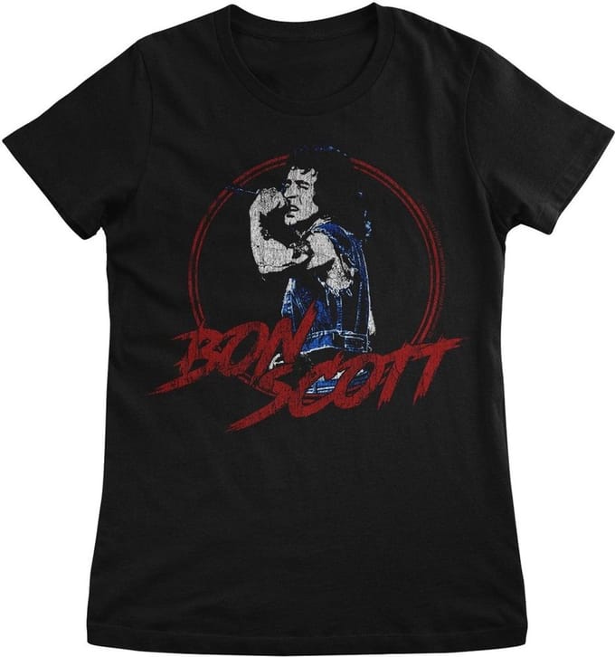 AC/DC Dames- Bon Scott -Live Girly T-shirt PS-5-BSCT001-H94-9