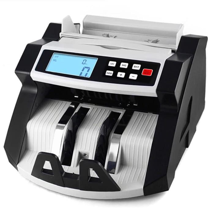 Compteur automatique de billets de banque multi-devises, Machine à compter les billets d'argent, affichage LCD avec UV MG US Plug gray