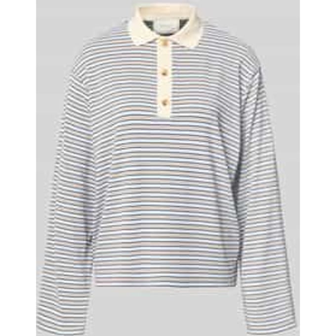 relaxed fit poloshirt in langärmelige uitvoering