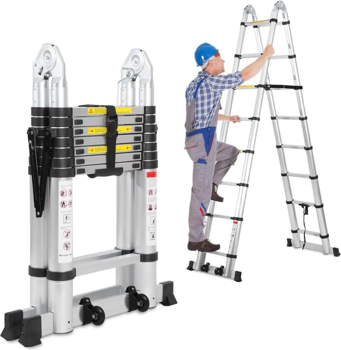 ApexArte® Telescoopladder Aluminium - Vouwladder